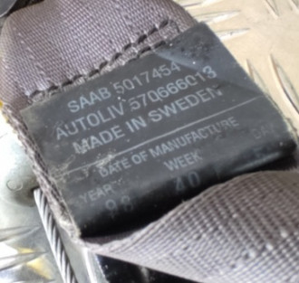 Ремень безопасности передний правый Saab 9-5 1998-2002