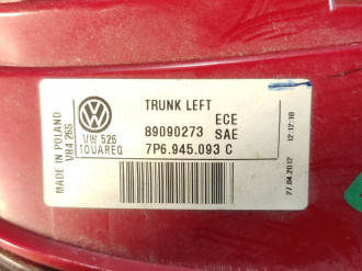 Фонарь задний внутренний левый Volkswagen Touareg 2010 2018
